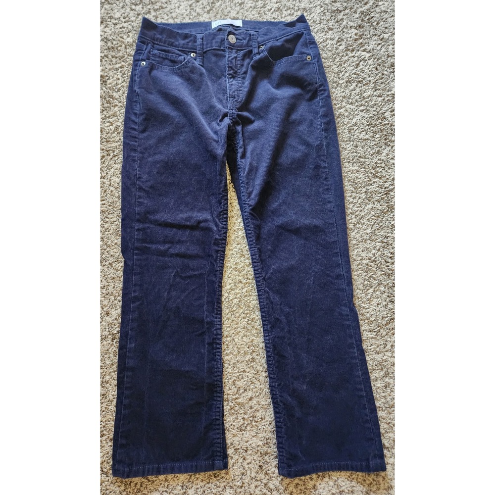 Gap Baby Boot Mid Rise Corduroy Pants Navy Blue Womens 26 2R Bootcut Cords
